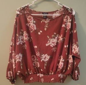 Large Floral Fall Women's Blouse